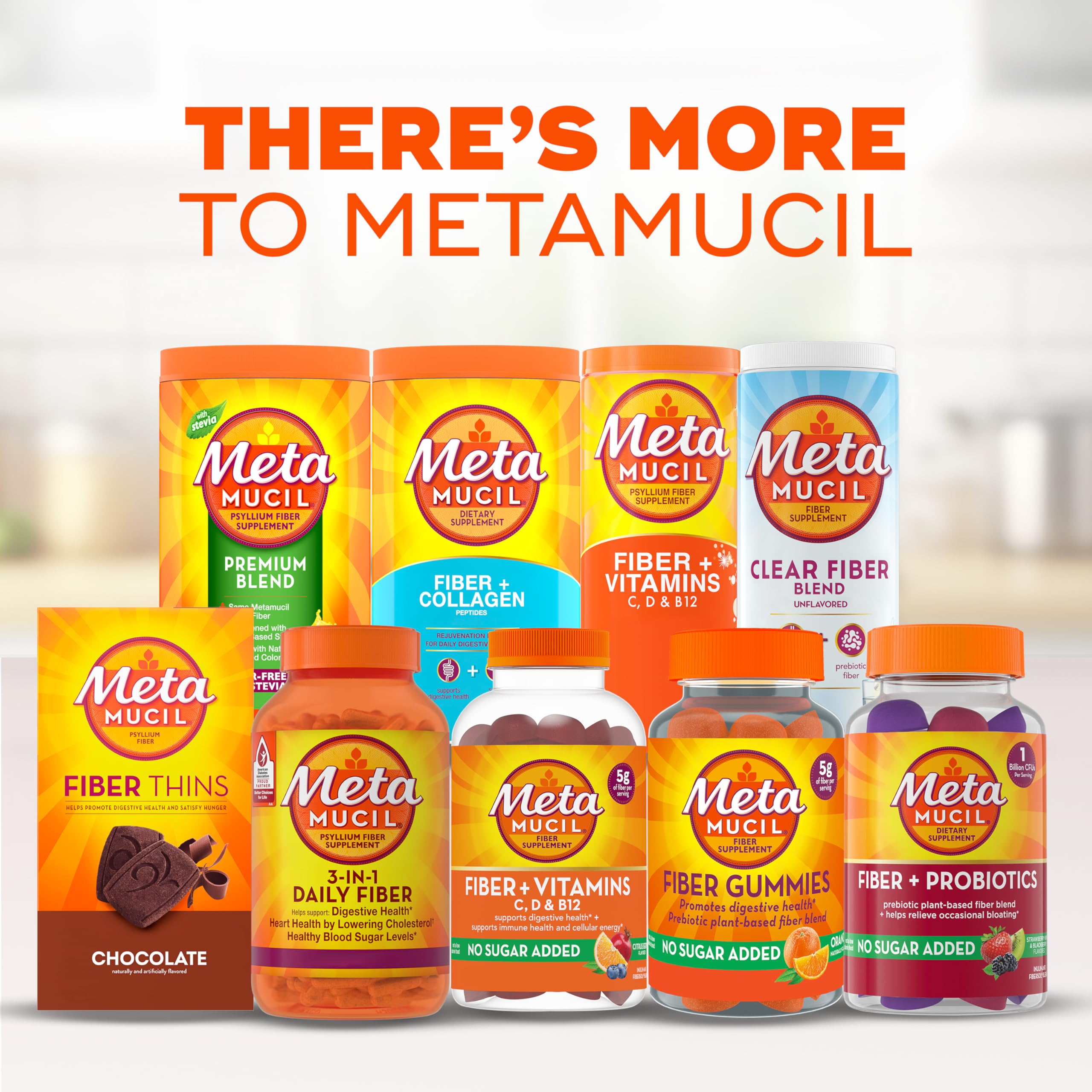 Metamucil en mesa de desayuno representando uso cotidiano en estilo de vida