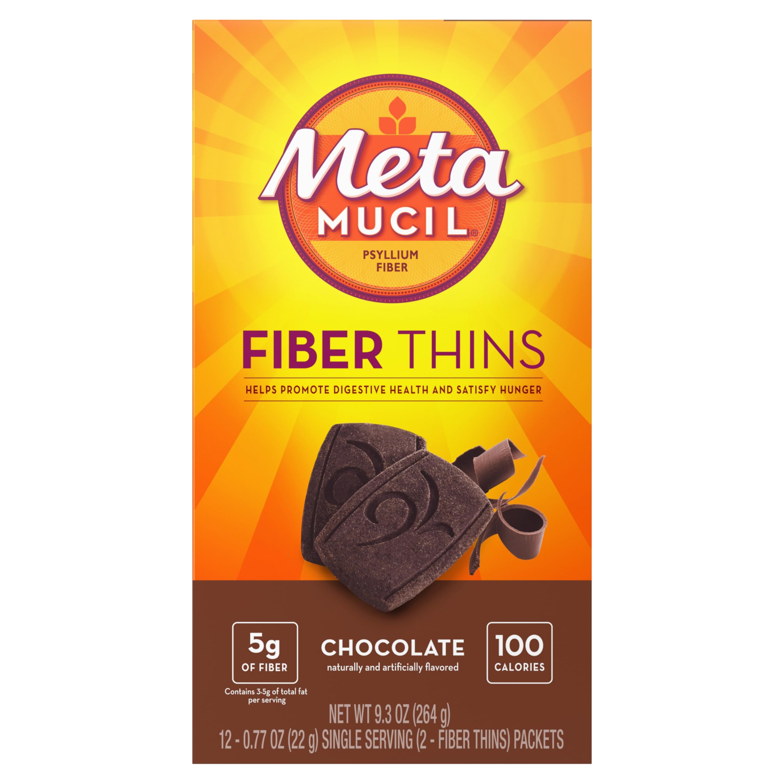 Metamucil etiqueta nutricional enfocada informa 5 g de fibra por porción