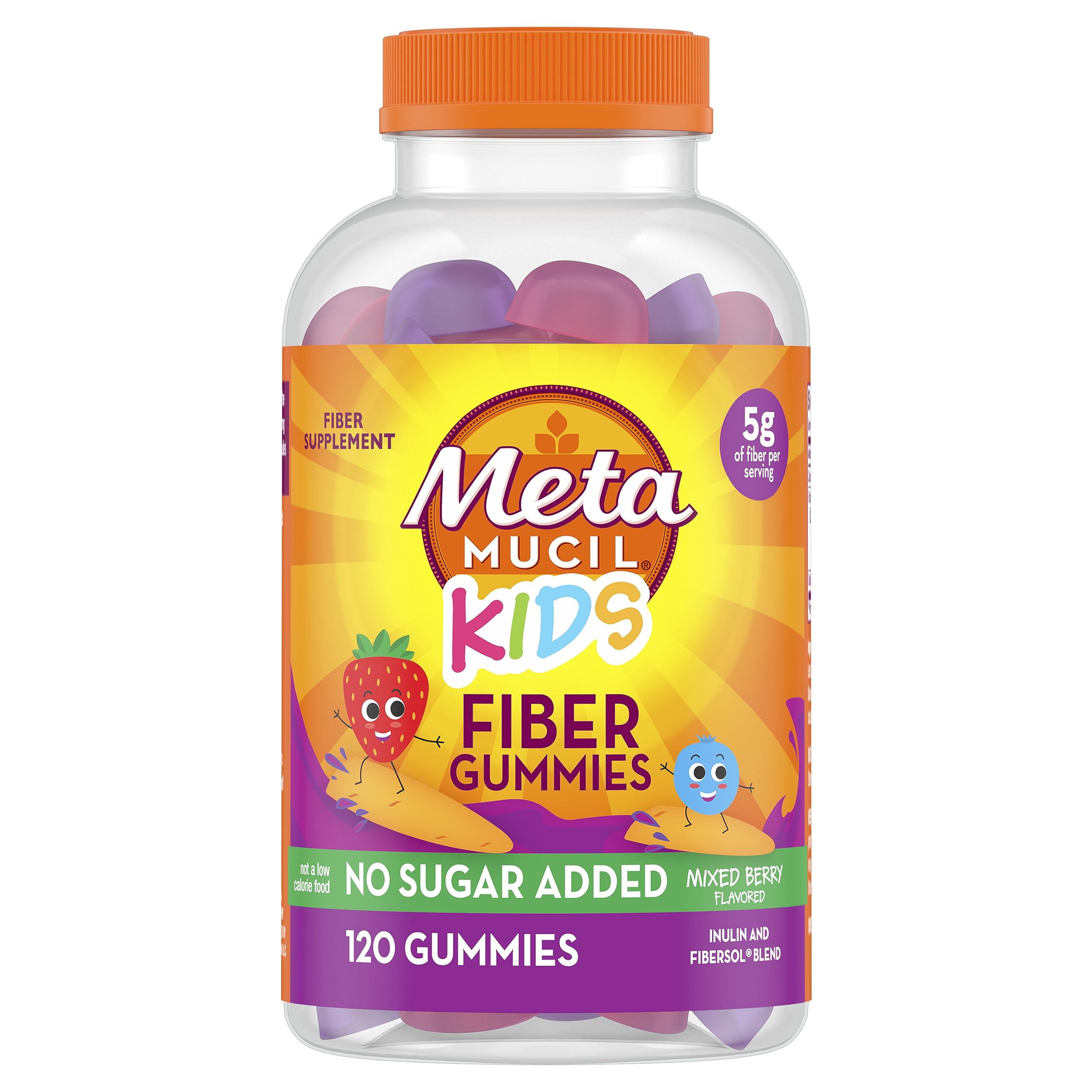Metamucil frasco frontal mostrando etiqueta y beneficio de fibra