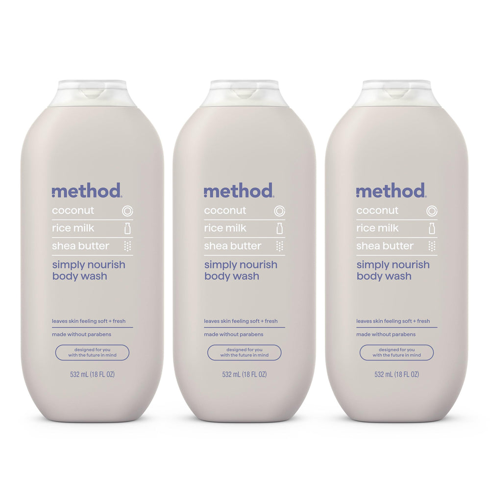Method gel de ducha frontal paquete de tres, presentación práctica y ahorro