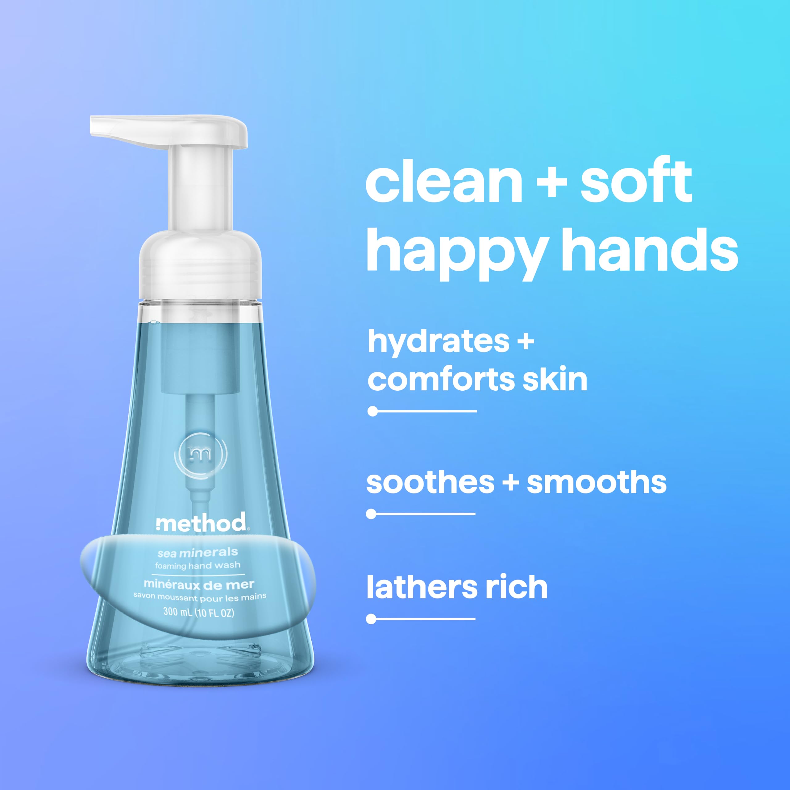 Detalle de etiqueta Method con ingredientes clave y compromiso reciclado