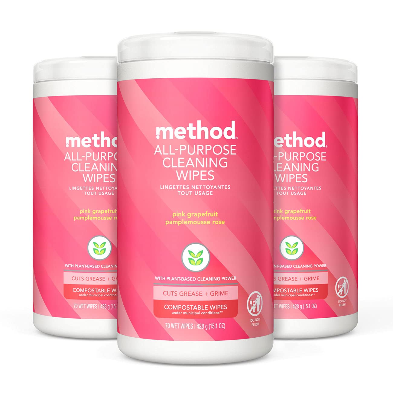 Method front canister showing pink grapefruit label and clean packaging benefit