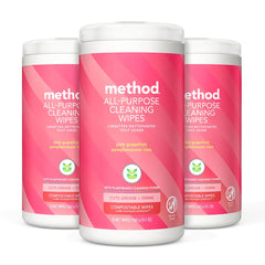 Method front canister showing pink grapefruit label and clean packaging benefit