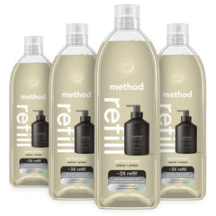 method recarga frontal Vetiver + Amber muestra etiqueta y volumen 34 fl oz