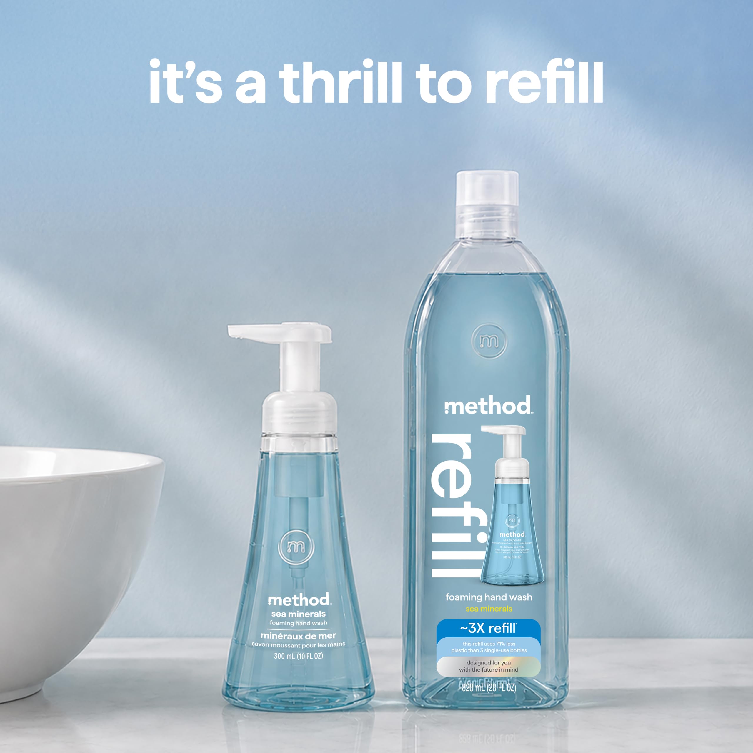 method sea minerals close-up label highlighting sea-inspired fragrance and recyclable PCR benefit