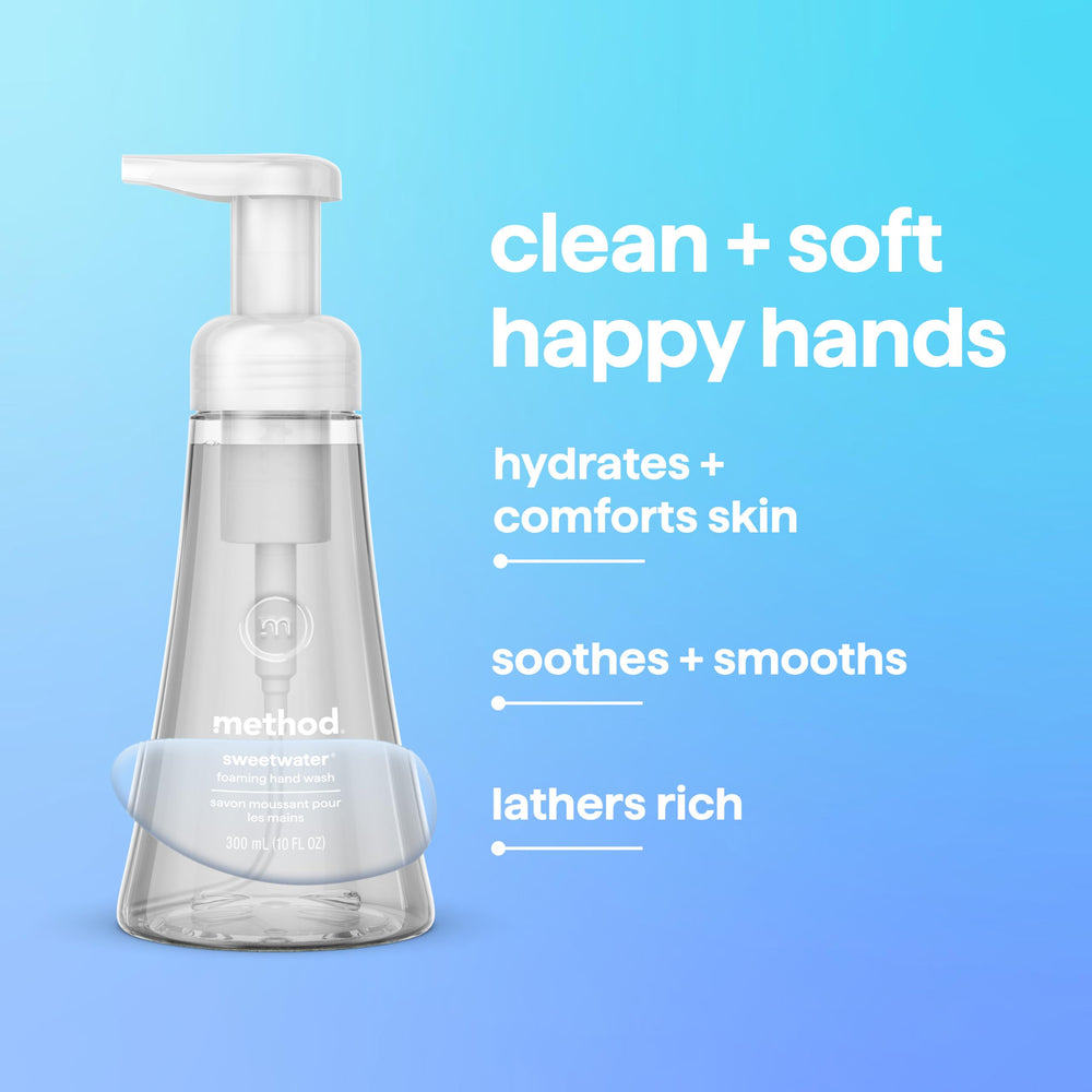 method manos enjabonándose con espuma suave y aroma duradero