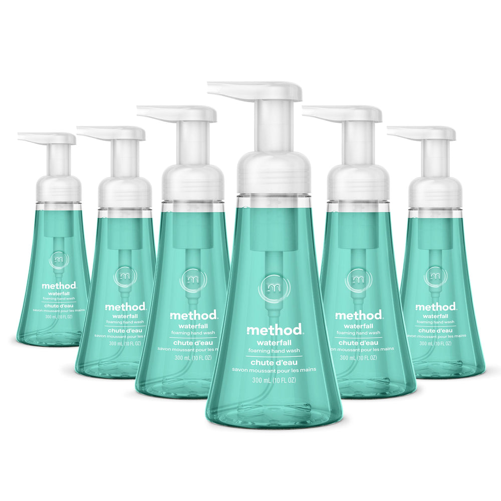 Method bottle front view showing Waterfall scent and clean design