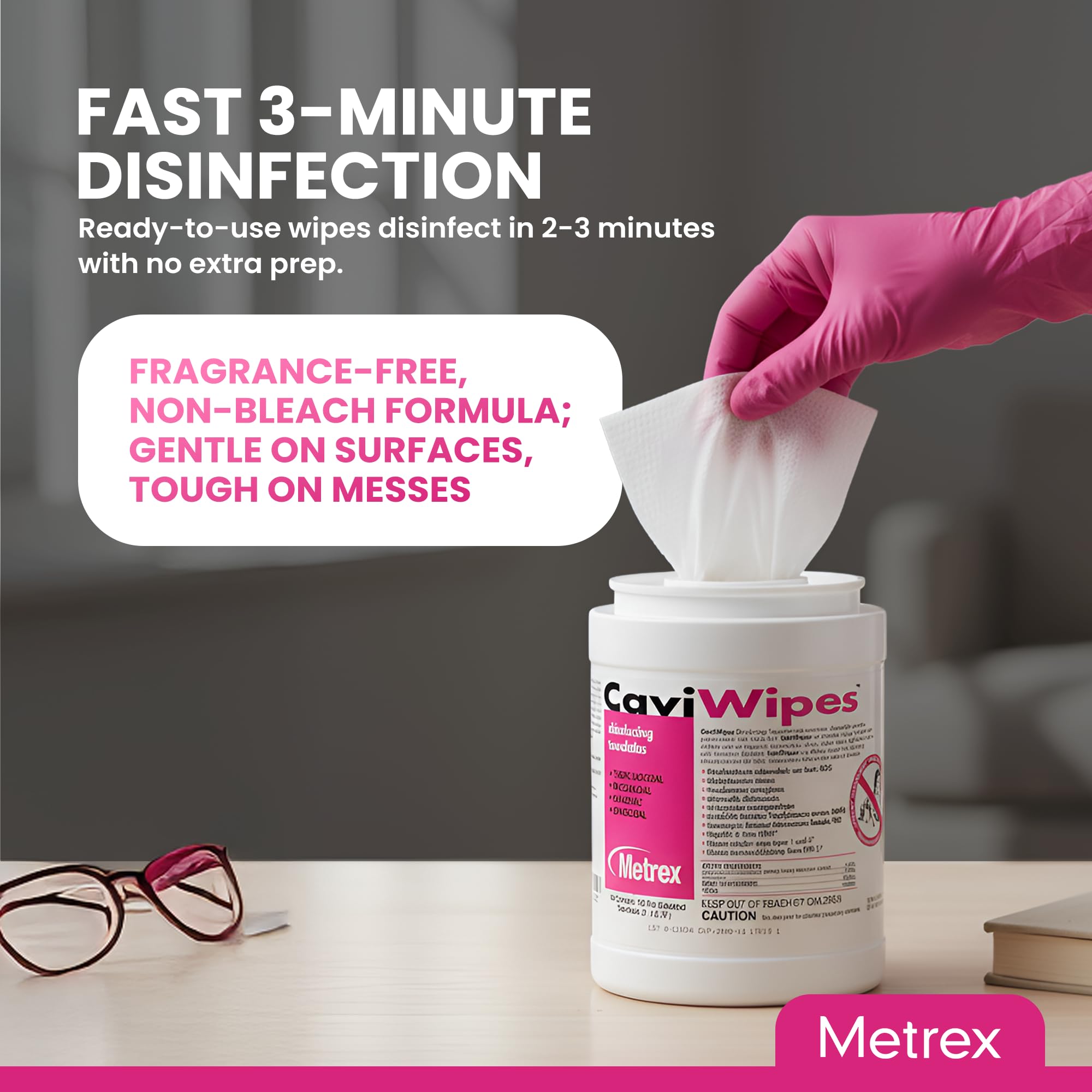 Metrex CaviWipes limpieza de equipo médico mostrando protección superficial