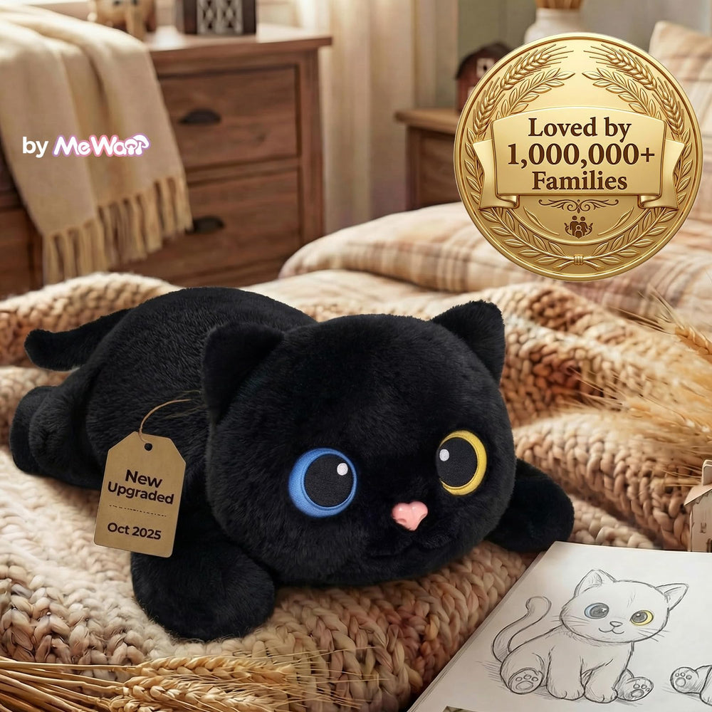Mewaii gato negro almohadilla en congelador preparada para frescor inmediato