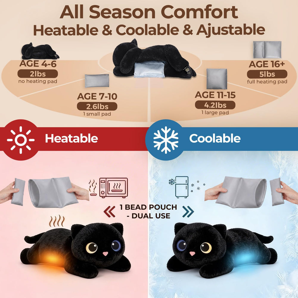 Mewaii gato negro etiqueta con instrucciones y cuidado para higiene fácil