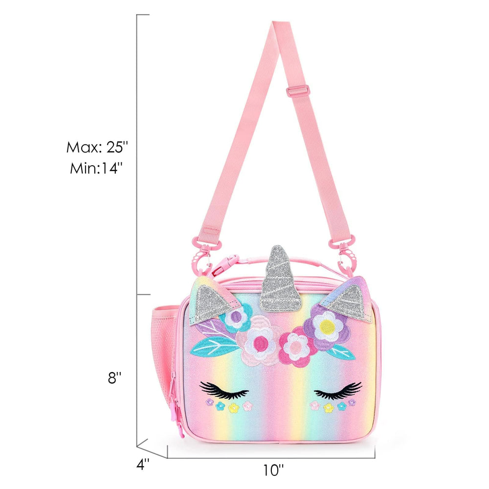 mibasies lonchera en uso con botella en el bolsillo lateral, transporte cómodo