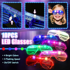 MIBOTE gafas LED puestas en persona destacando visibilidad nocturna