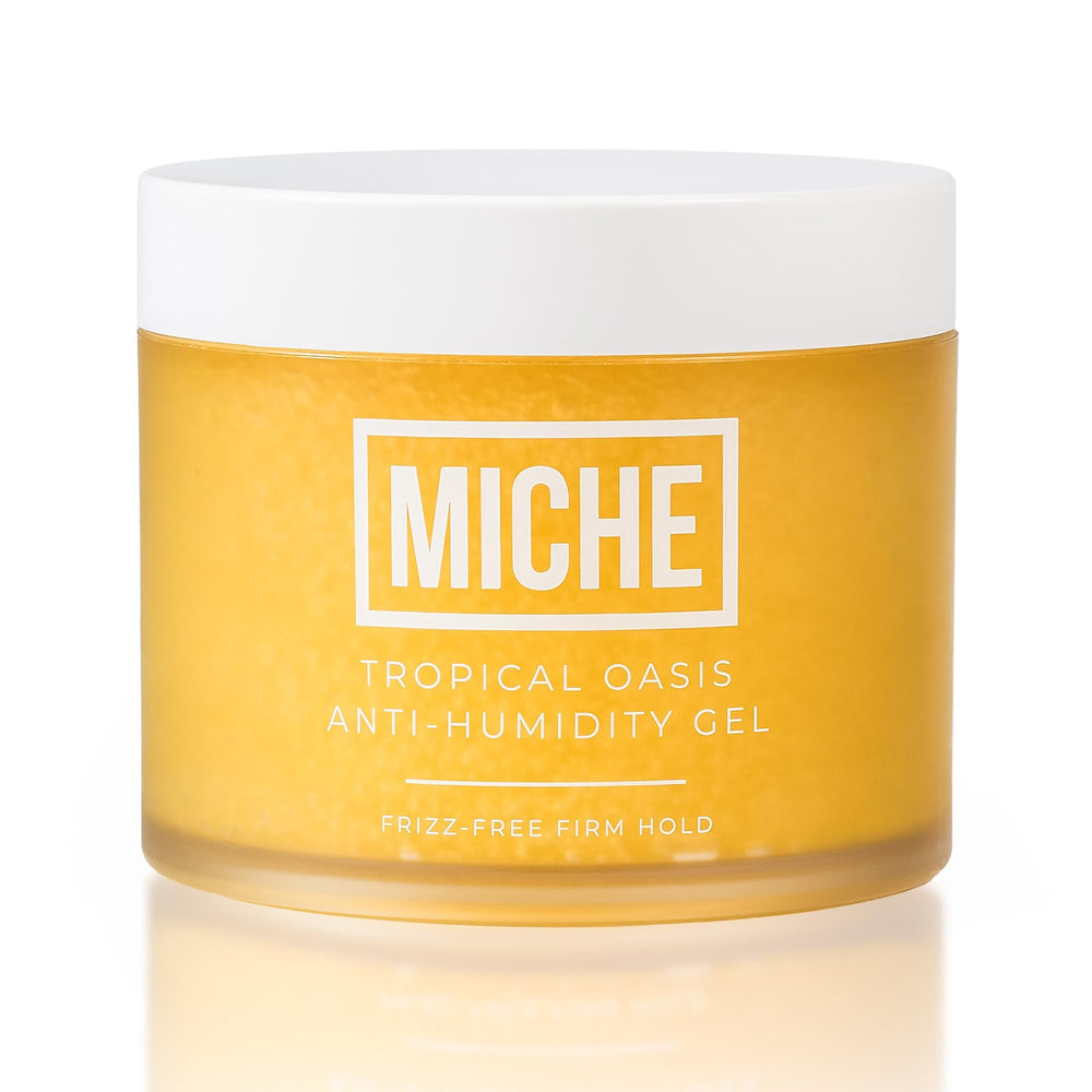 Miche Beauty gel frontal: envase que muestra control antiencrespamiento