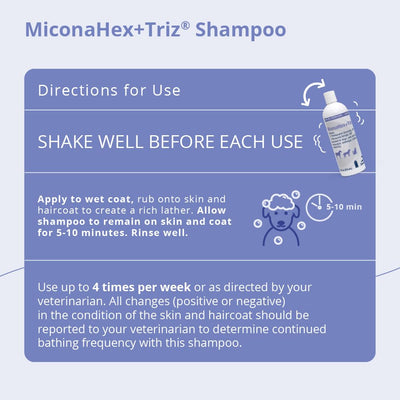 MiconaHex+Triz aplicado en perro para reducir microorganismos