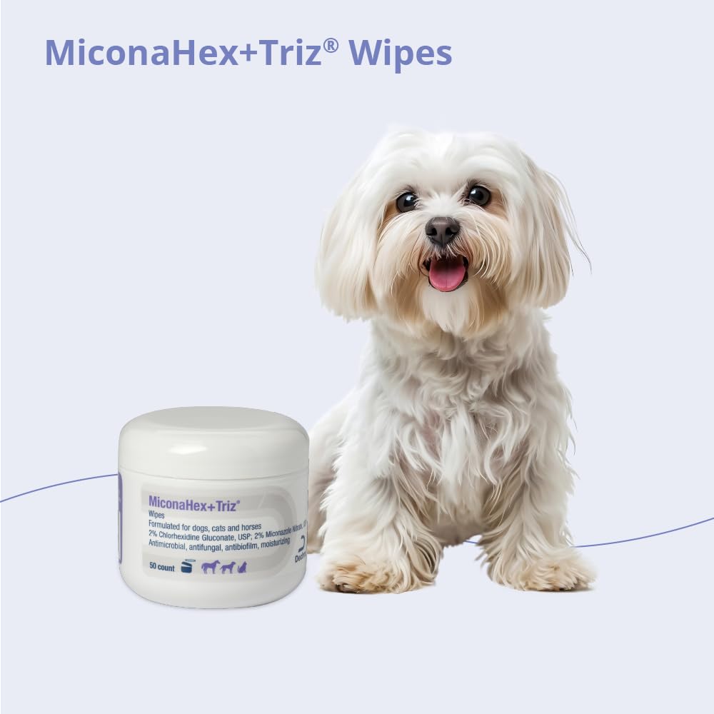 MiconaHex+Triz aplicada en perro para cuidado localizado y limpieza