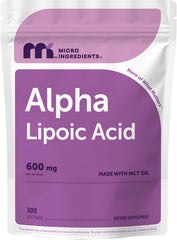 Micro Ingredients vista frontal del envase mostrando 300 softgels y marca