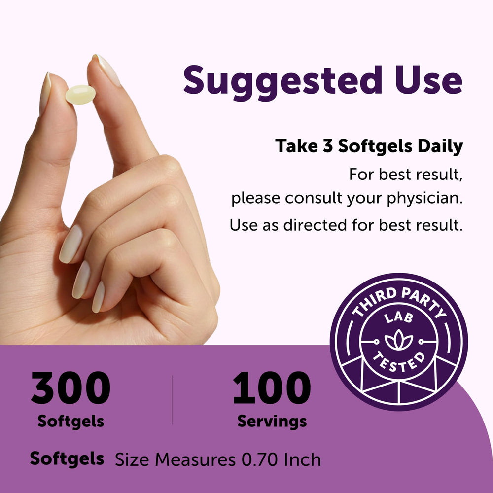 Micro Ingredients softgel en mano ilustrando tamaño fácil de tragar