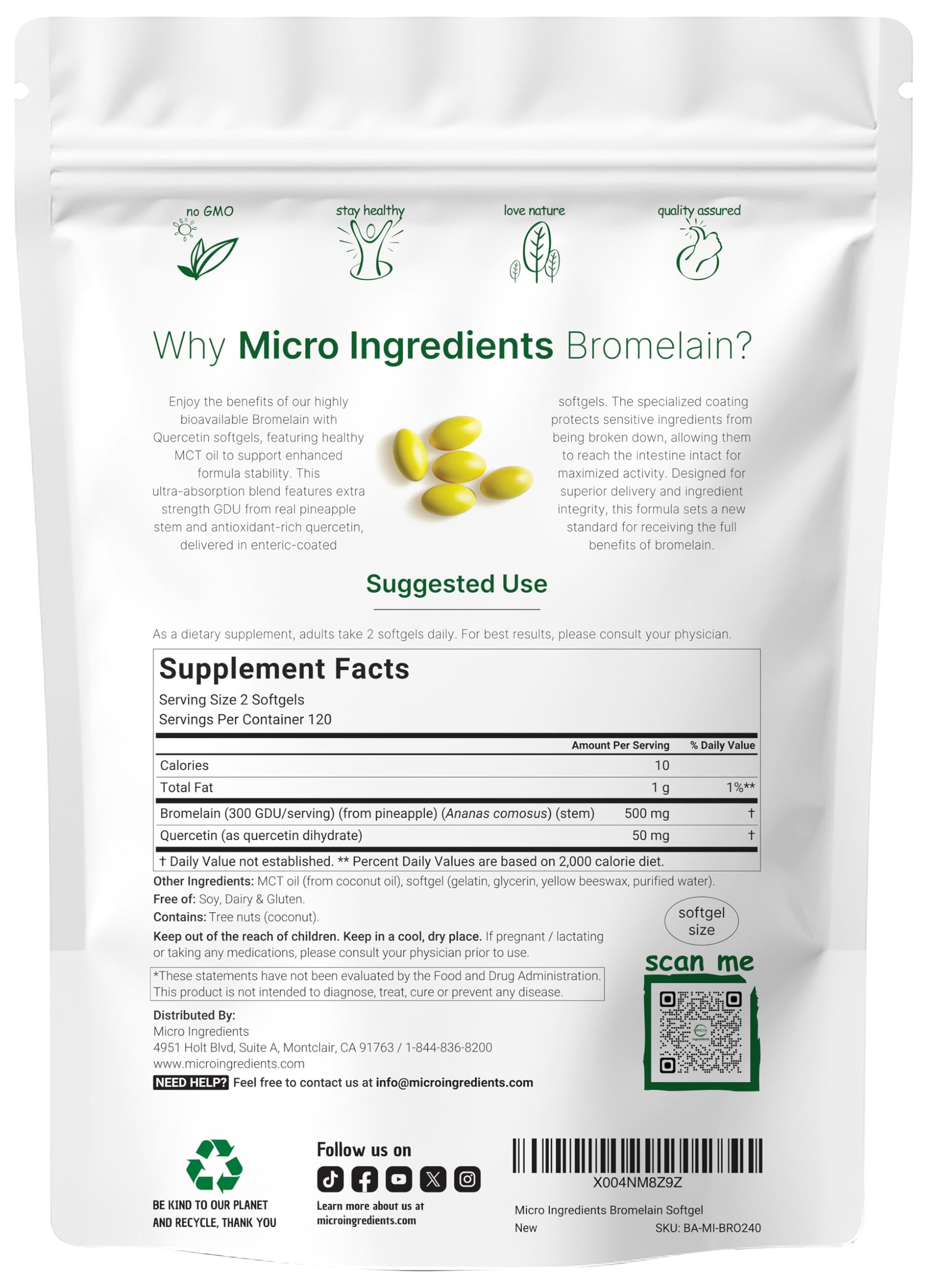 Micro Ingredients: primer plano de la textura suave de la cápsula para fácil deglución