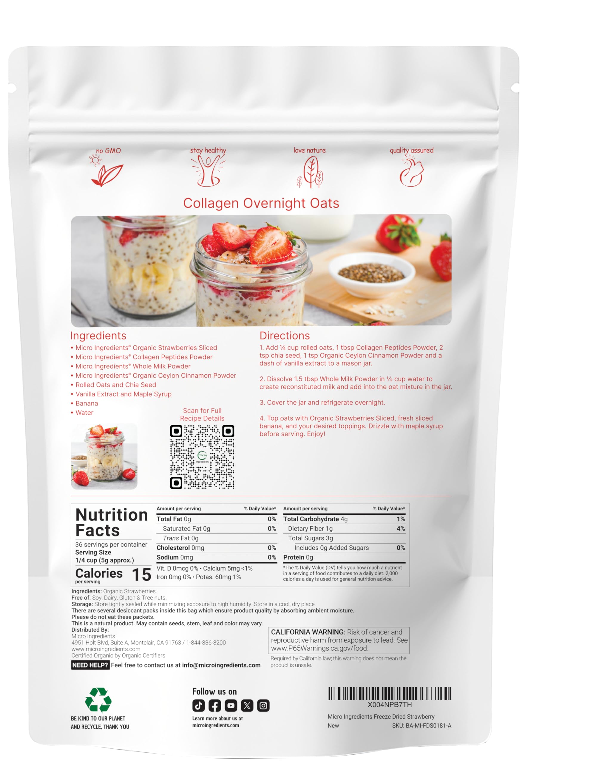Micro Ingredients close-up of crunchy sliced strawberry texture highlighting natural flavor
