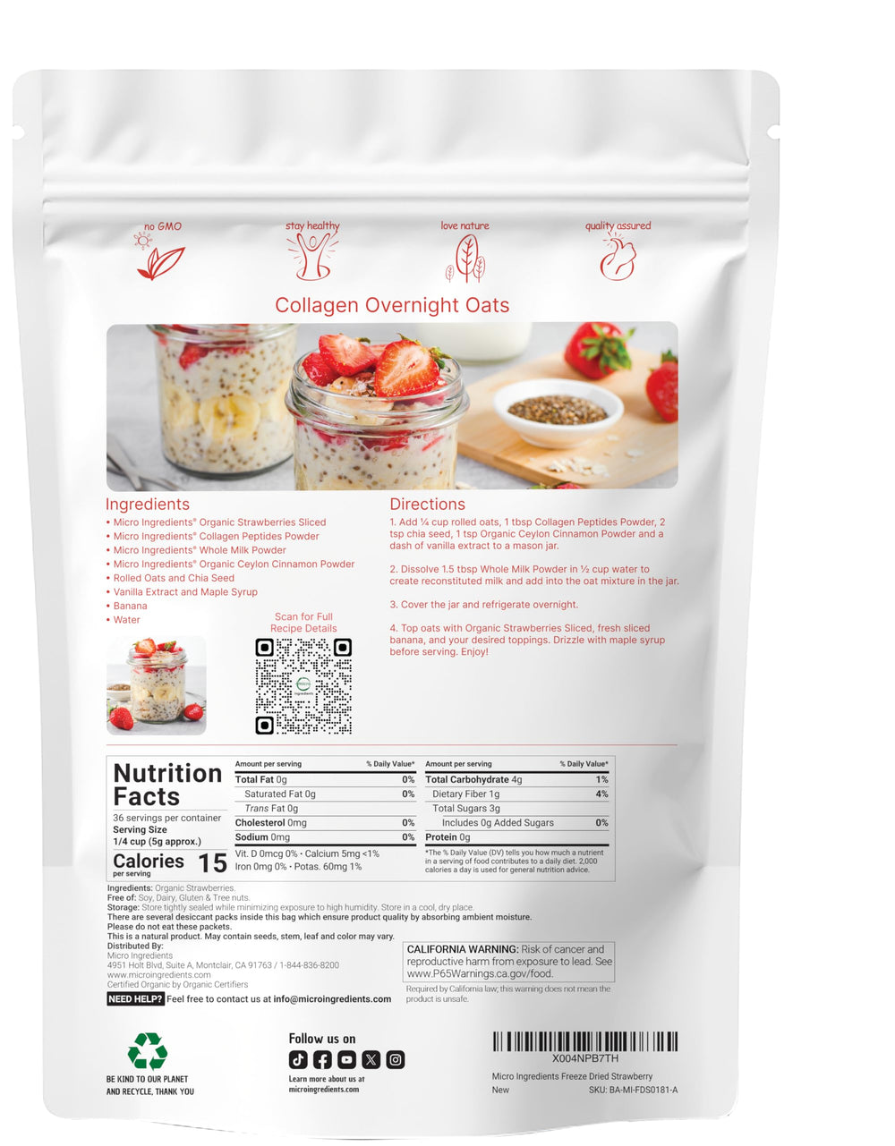 Micro Ingredients close-up of crunchy sliced strawberry texture highlighting natural flavor