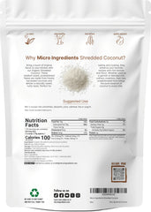 Micro Ingredients close-up of medium shredded coconut texture, creamy and moist mouthfeel