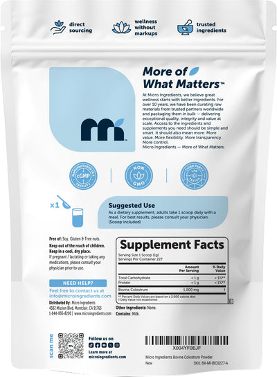 Micro Ingredients pouch label focusing on third-party tested seal for quality assurance benefit