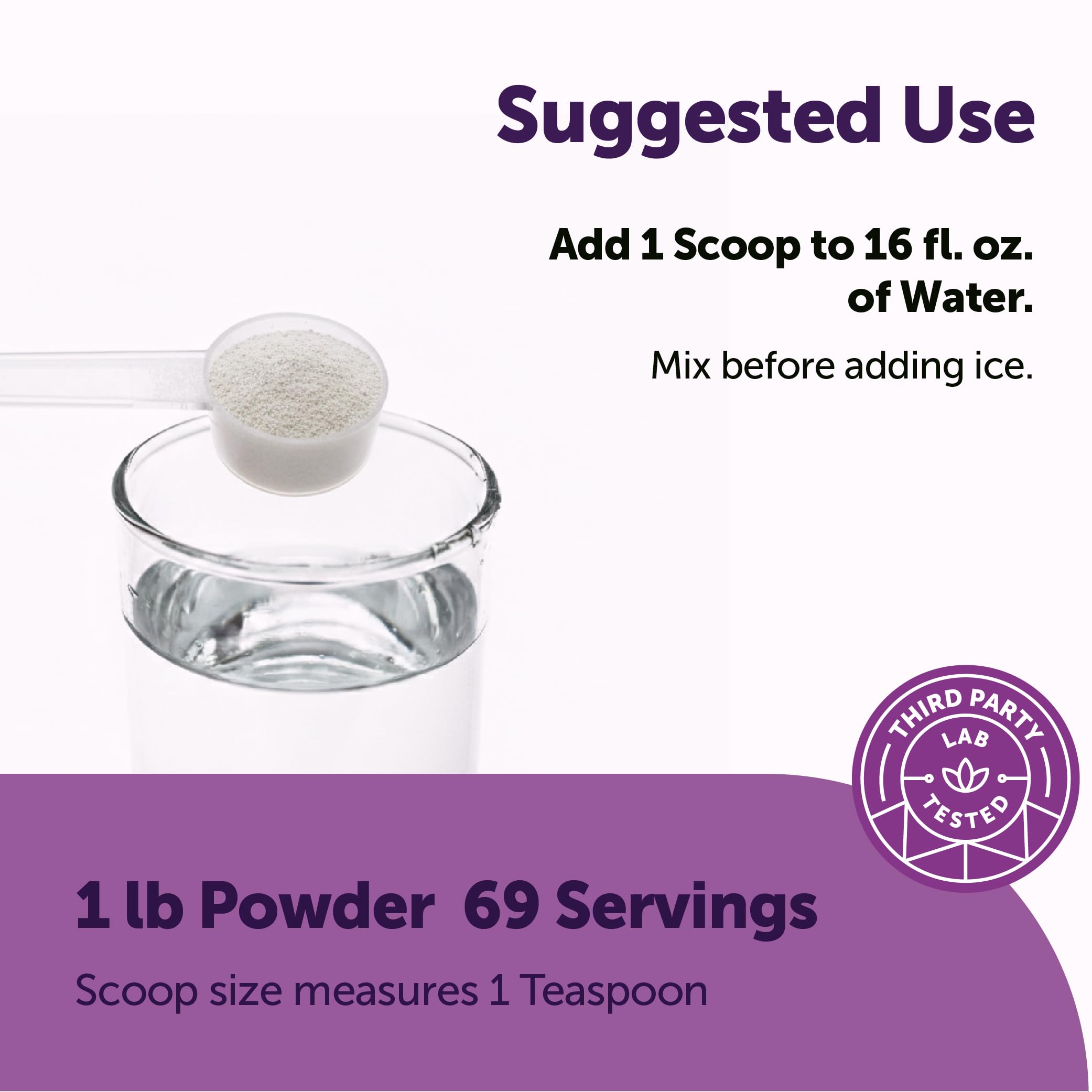 Micro Ingredients envase sostenido en mano para comparar tamaño y porciones