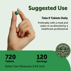 Micro Ingredients botella abierta con 720 tabletas visible y ordenada