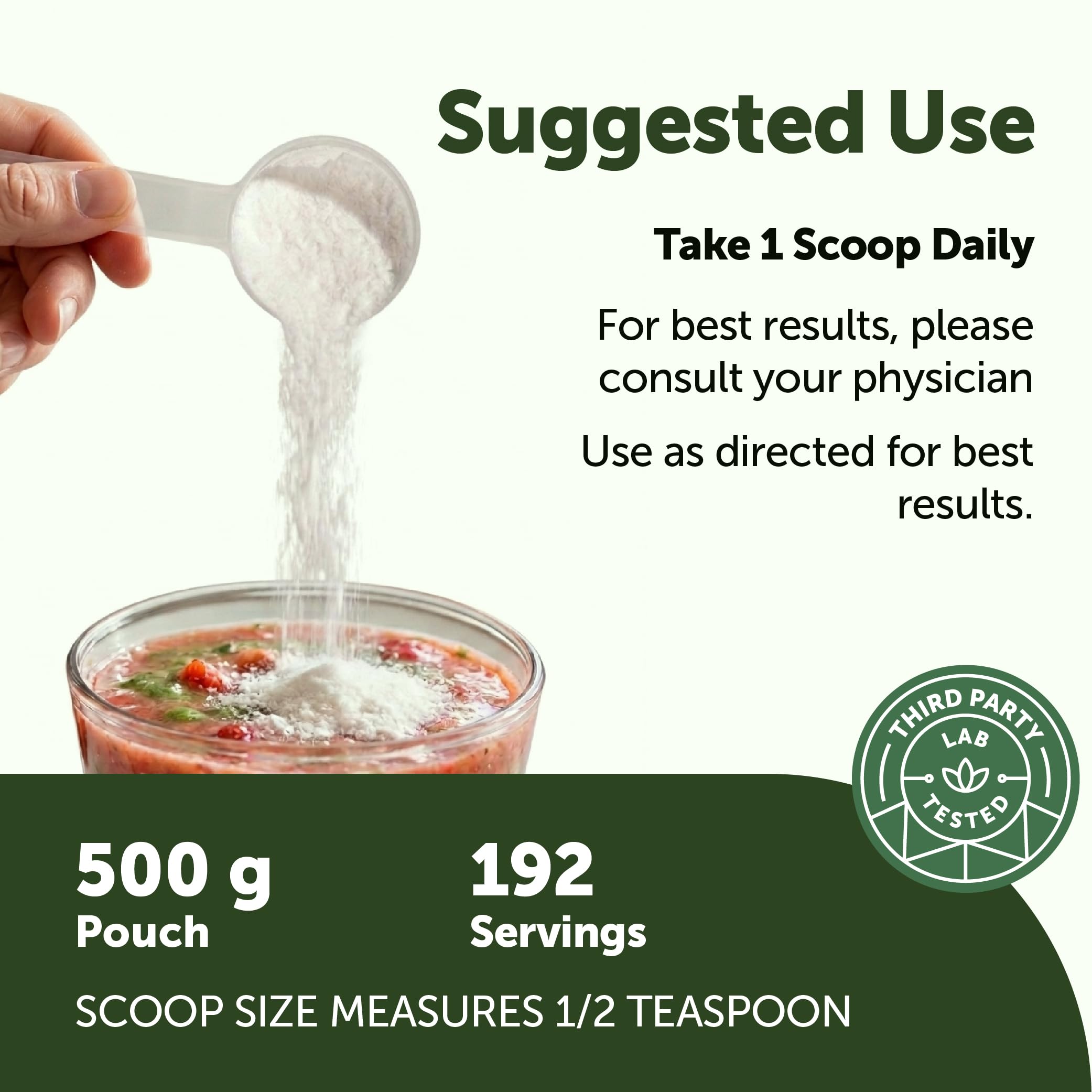 Micro Ingredients cuchara medidora incluida para dosificación precisa en recetas