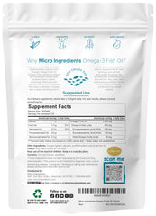 Micro Ingredients primer plano de softgel mostrando textura y facilidad de deglución