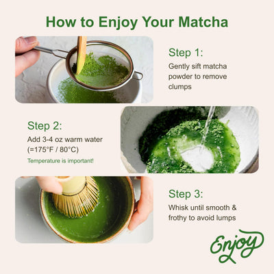 Micro Ingredients matcha preparado en una taza tradicional, resalta color verde intenso y aroma