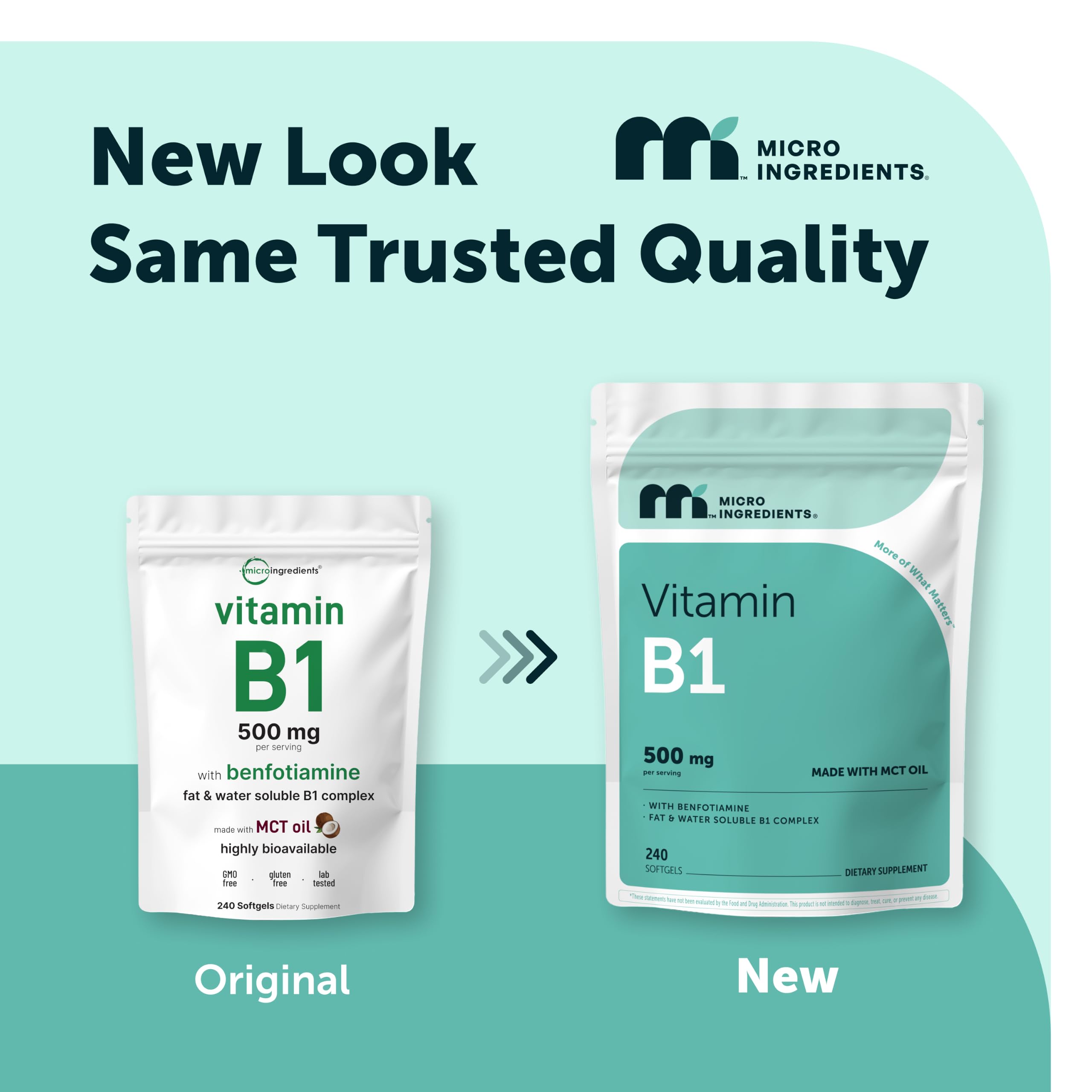 Micro Ingredients envase abierto con softgels visibles para contar y dosificar