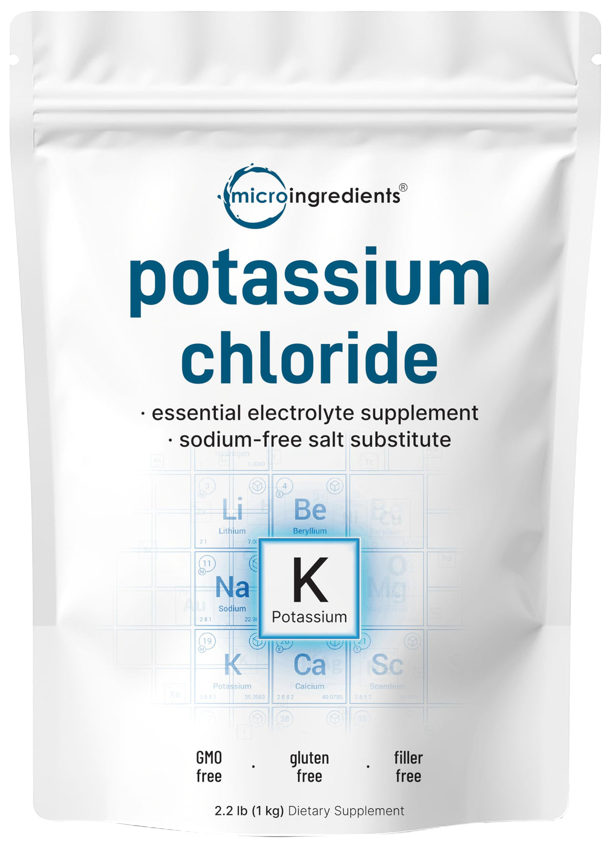 Micro Ingredients empaque frontal mostrando 2.2 lb y uso a granel