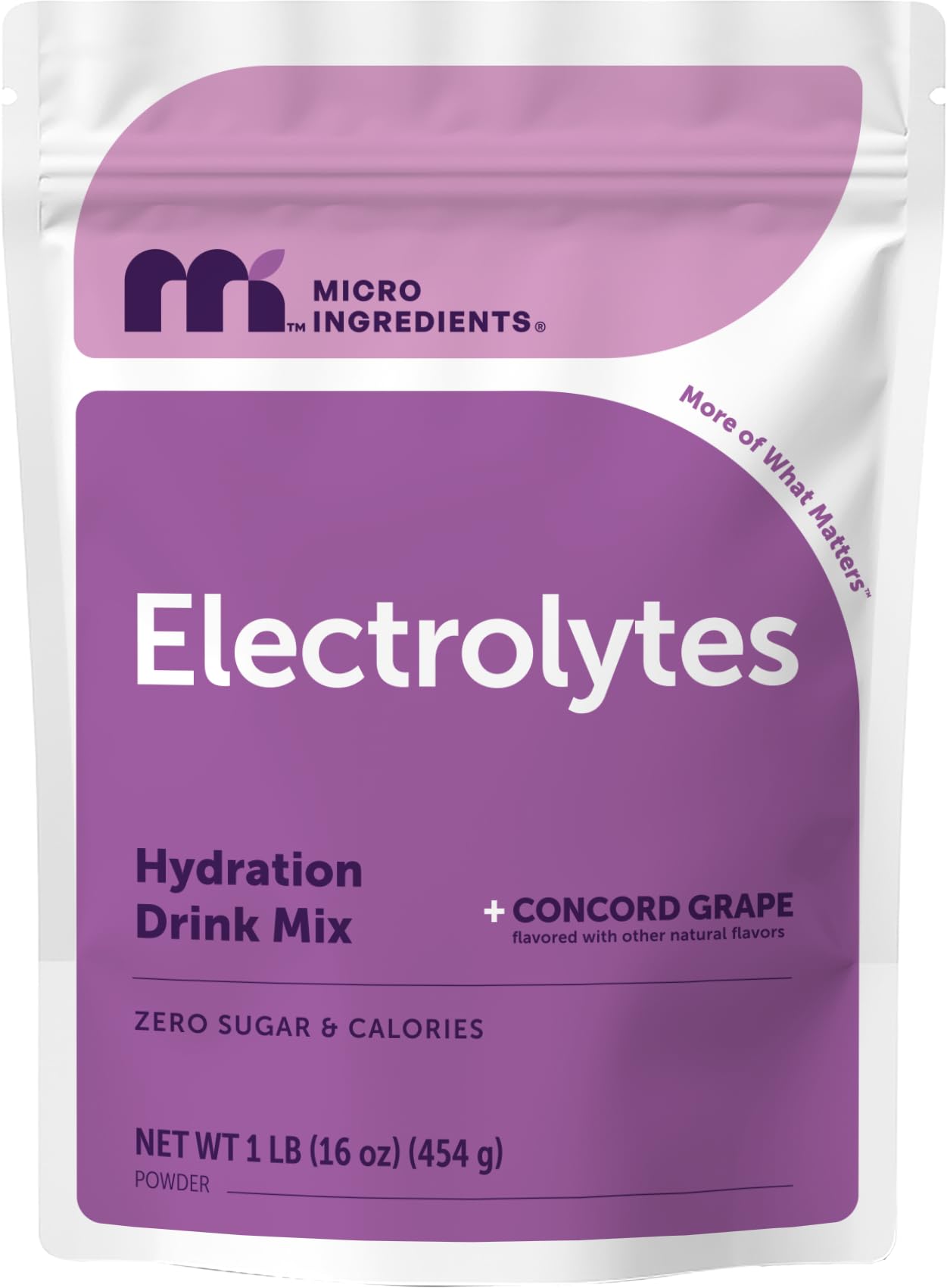 Micro Ingredients frente del envase mostrando información de porciones y sabor