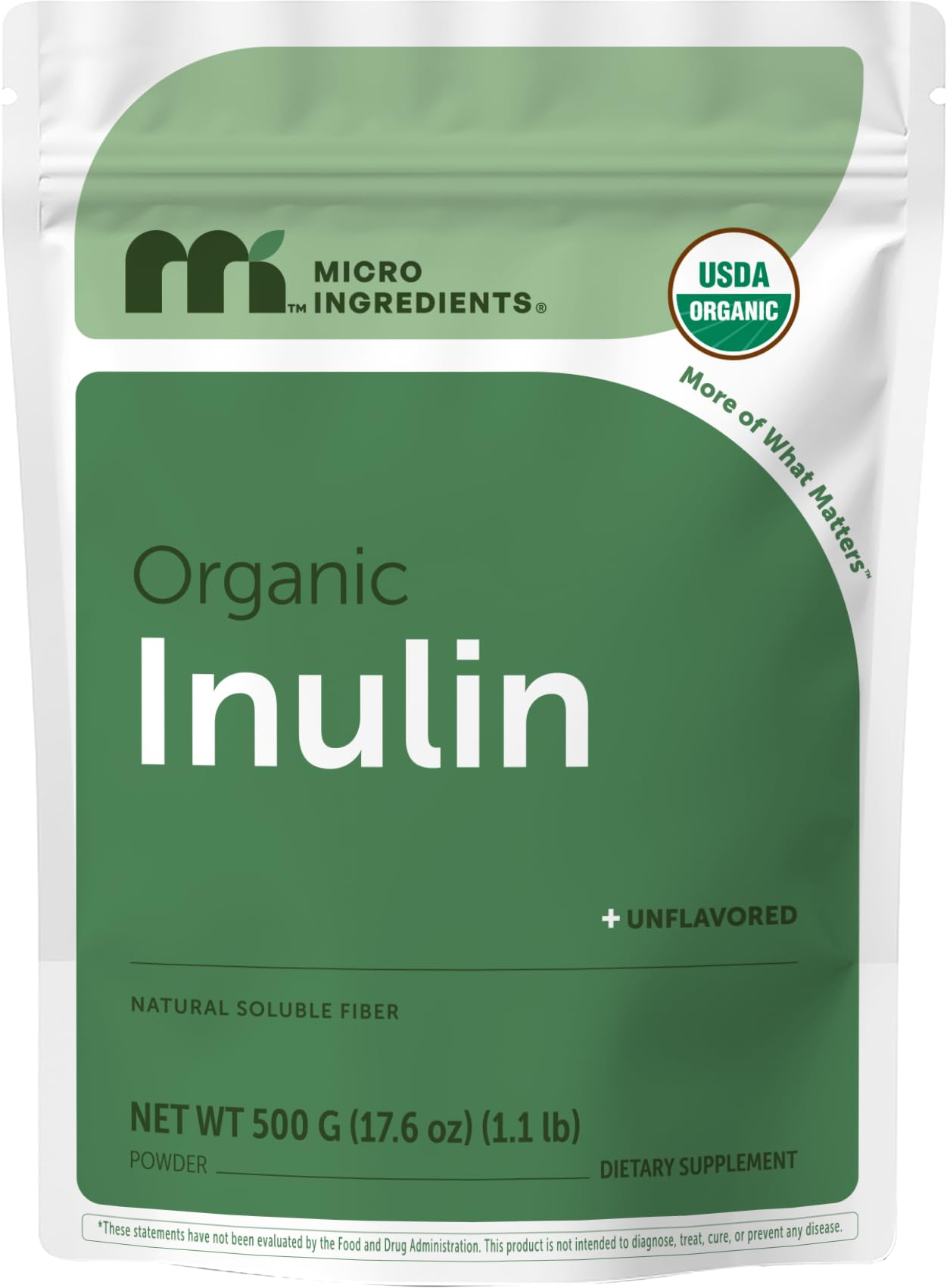 Micro Ingredients paquete frontal mostrando tamaño y marca para fácil identificación