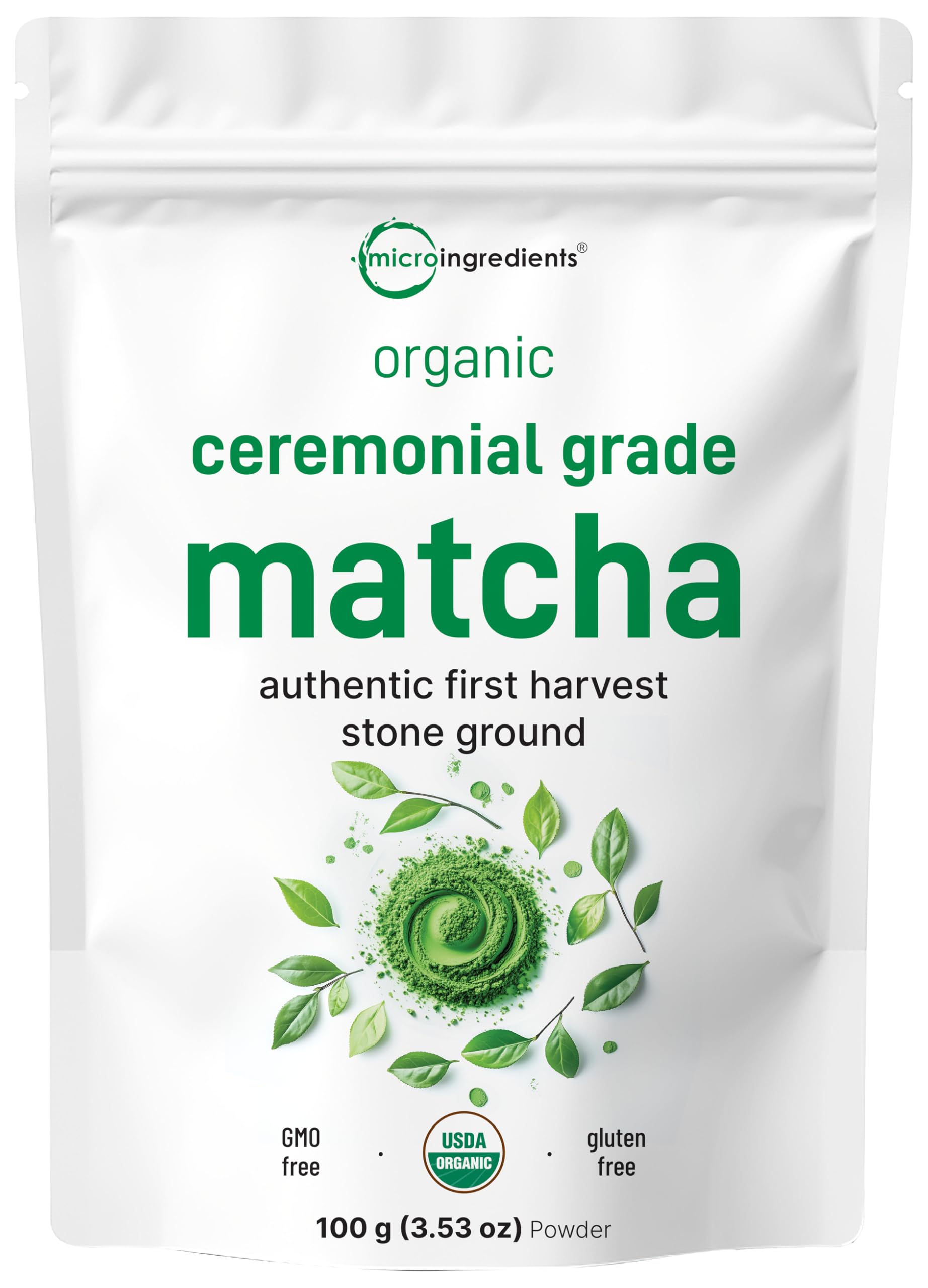 Micro Ingredients frente del paquete mostrando 100 g y etiqueta orgánica, ideal para calidad barista