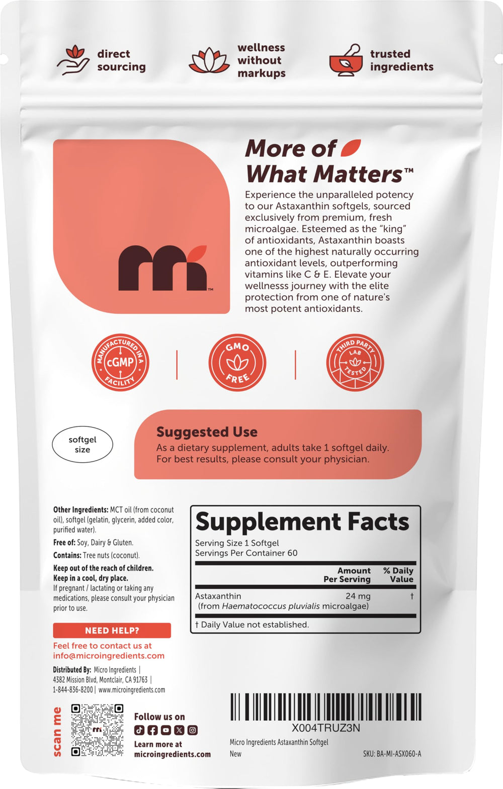 Micro Ingredients softgels next to morning routine items suggesting daily use convenience