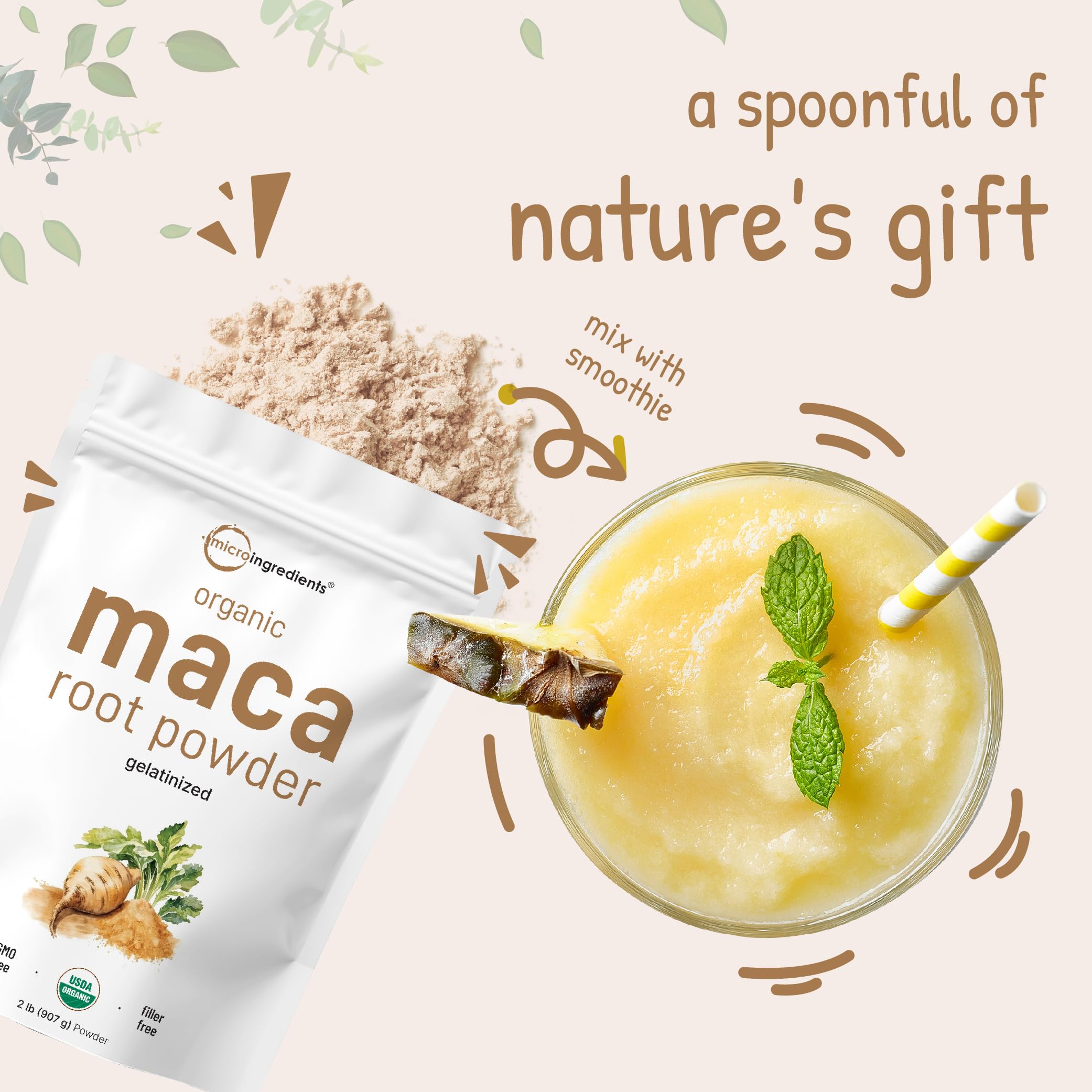 Micro Ingredients etiqueta nutricional clara indicando ingredientes y beneficios