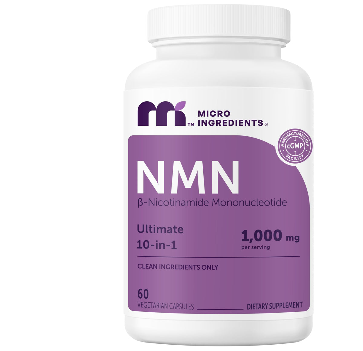 Micro Ingredients botella frontal mostrando la etiqueta y beneficios claros