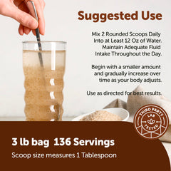 Micro Ingredients vaso con gel de psyllium husks formado tras mezclar, espesa líquidos