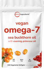 Micro Ingredients front packaging showing 240 vegetarian softgels and key benefits