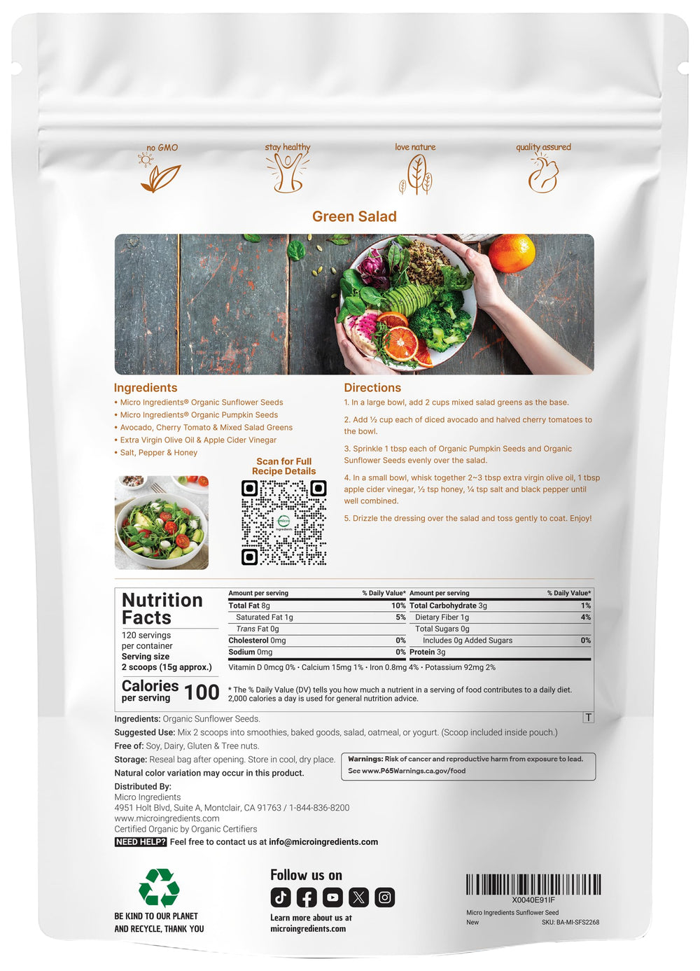 Micro Ingredients primer plano de textura de semillas destacando frescura crujiente