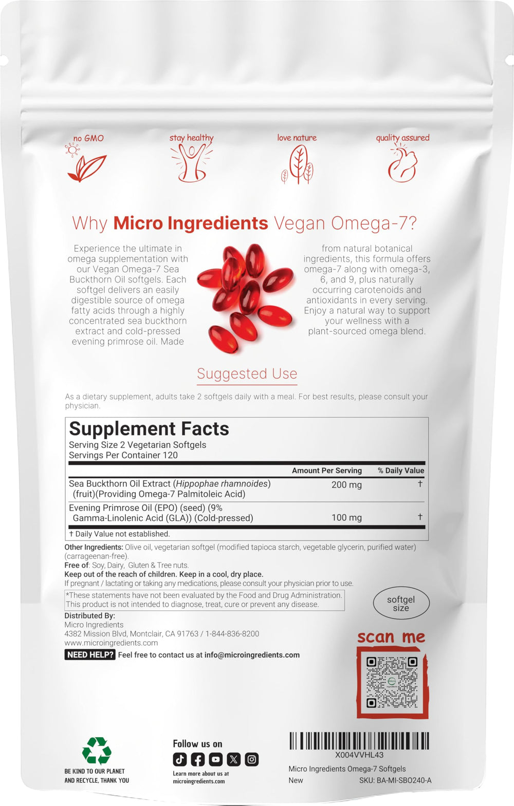 Micro Ingredients close-up of softgel texture highlighting easy-to-swallow veggie shell