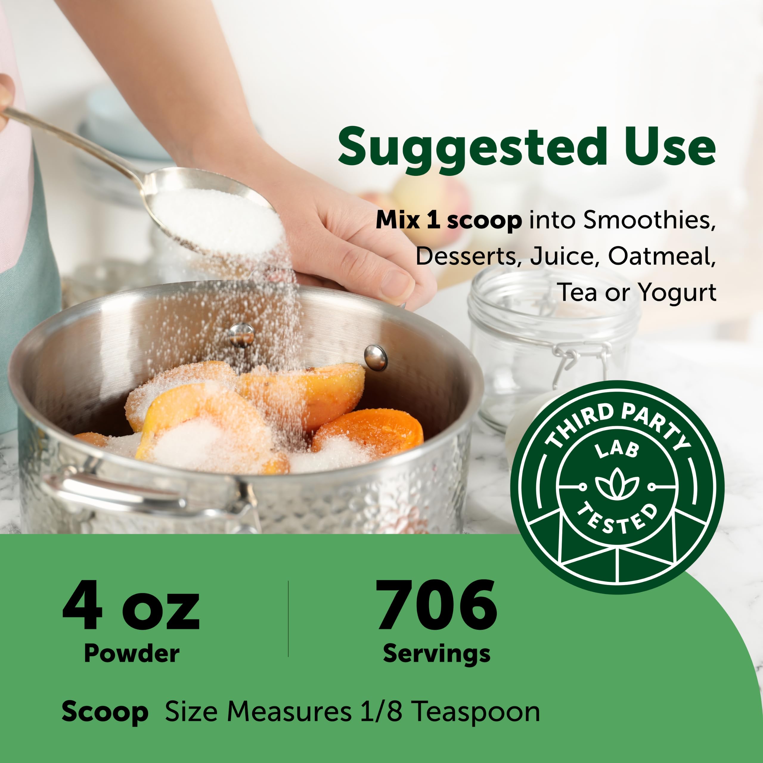 Micro Ingredients stevia disuelta en café caliente para endulzar sin calorías