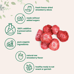 Micro Ingredients strawberries sprinkled on yogurt bowl adding color and real fruit taste