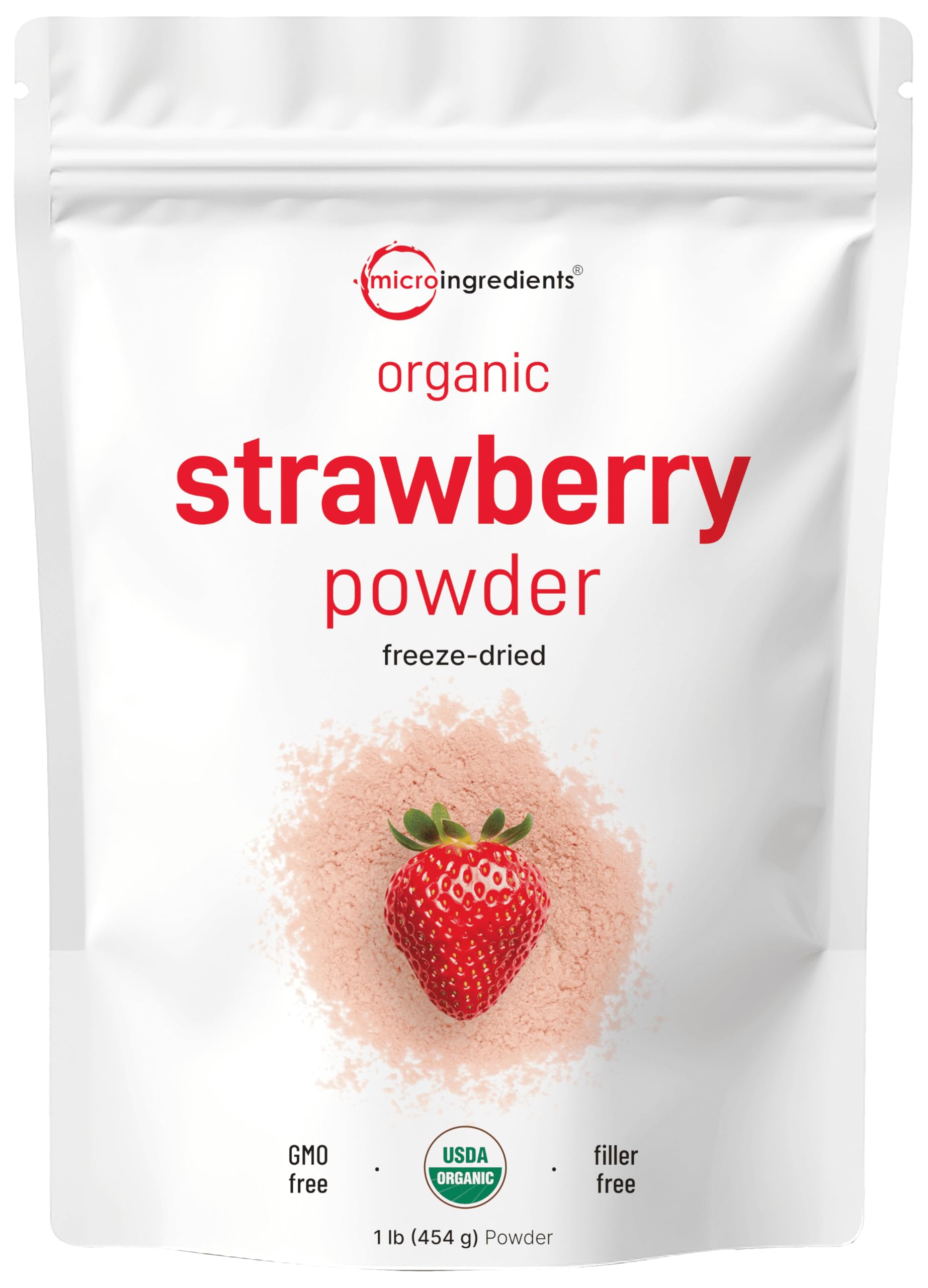 Micro Ingredients front packaging showing organic label and 1 lb benefit