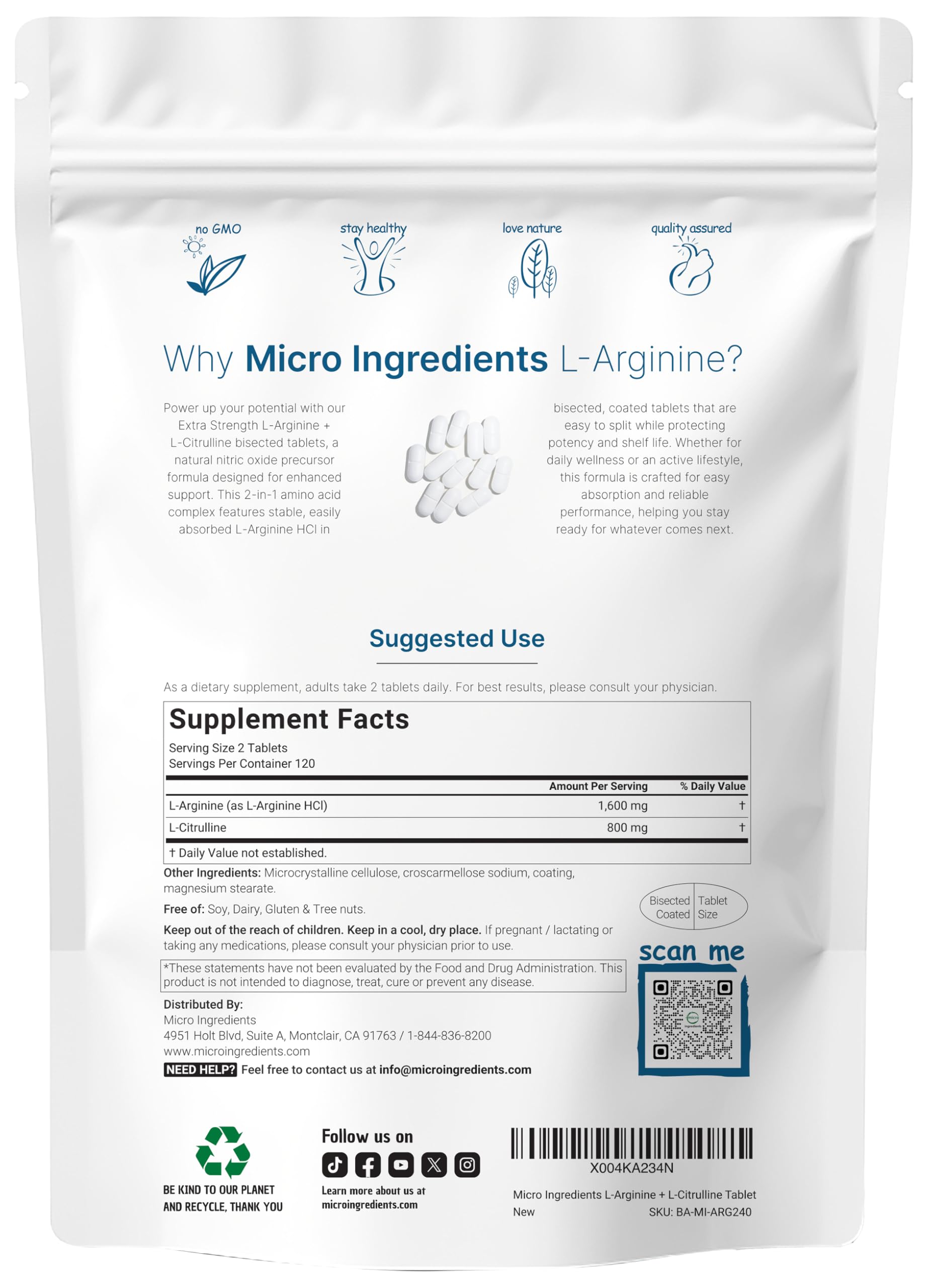 Micro Ingredients primer plano de tabletas bisectadas para dosificación precisa