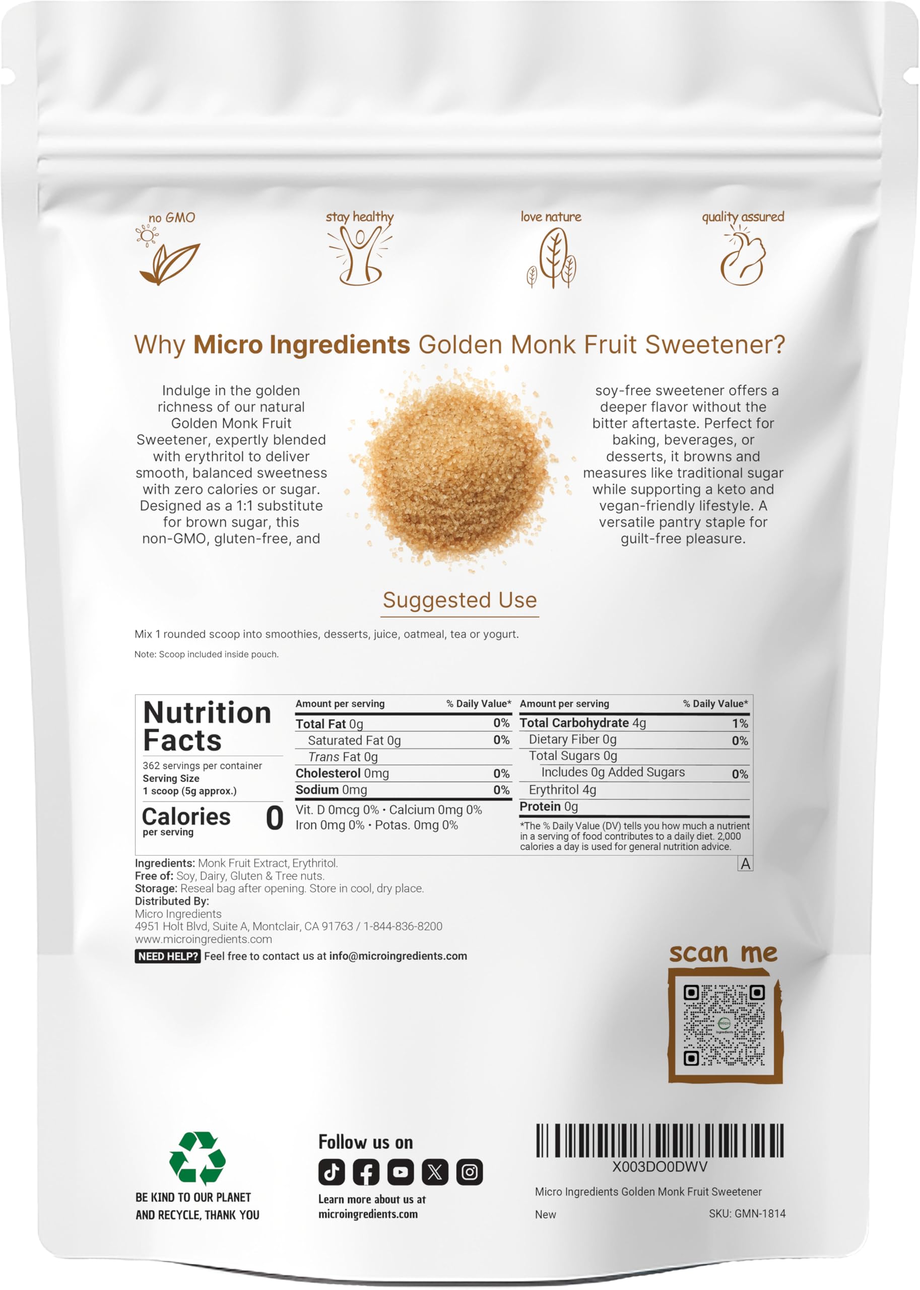 Micro Ingredients texturas granulares similares al azúcar morena, ideal para hornear