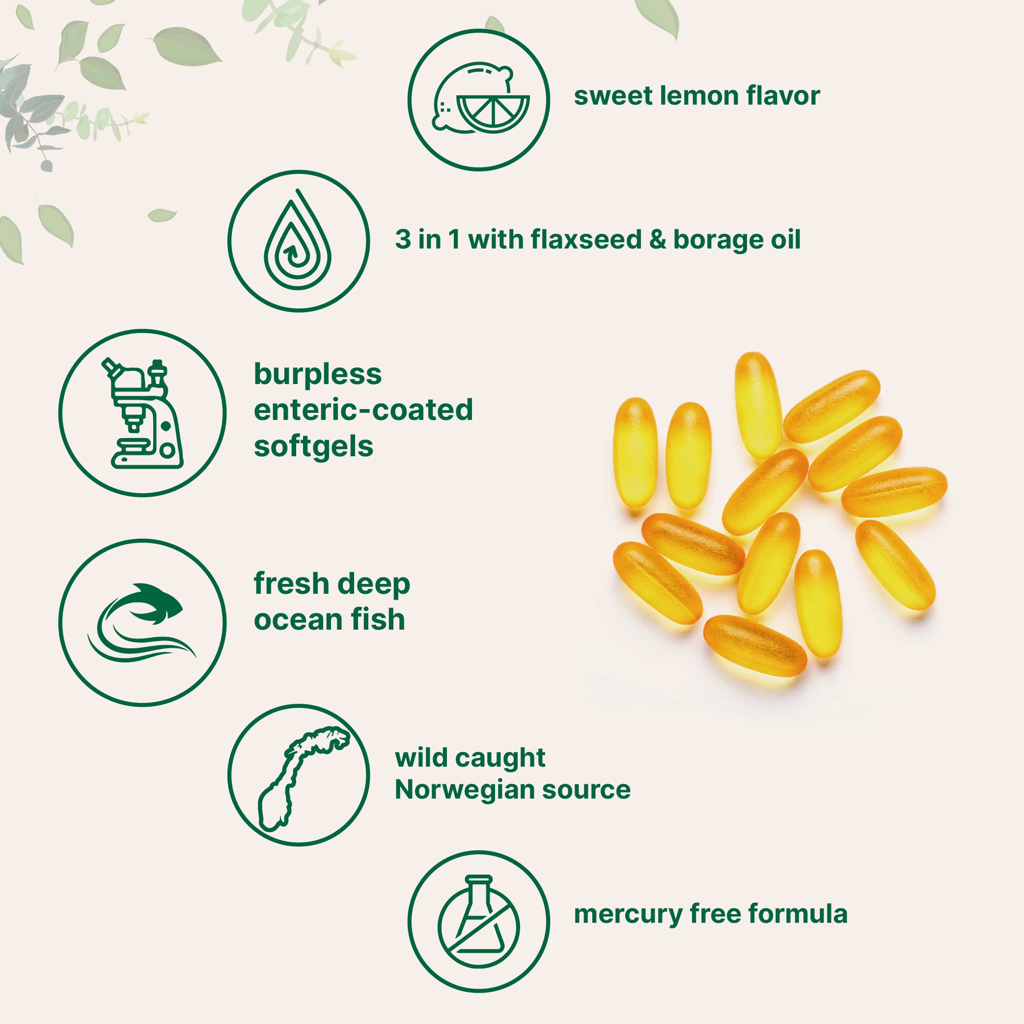 Micro Ingredients label displaying lemon flavor and omega blend benefits