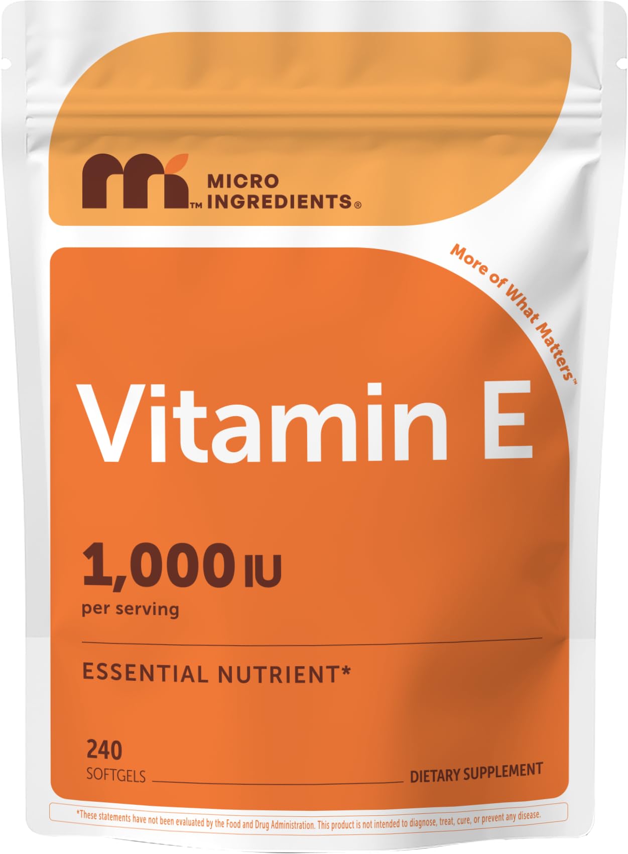 Micro Ingredients frente del empaque mostrando 240 softgels y beneficios visibles